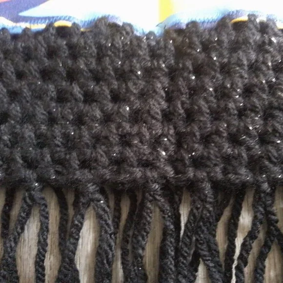 Sexy Boho Handmade DOUBLE DARE Royal Blue Cropped Halter Top w/ Fringes - Picture 7 of 7